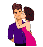 Gif animé amour bisous